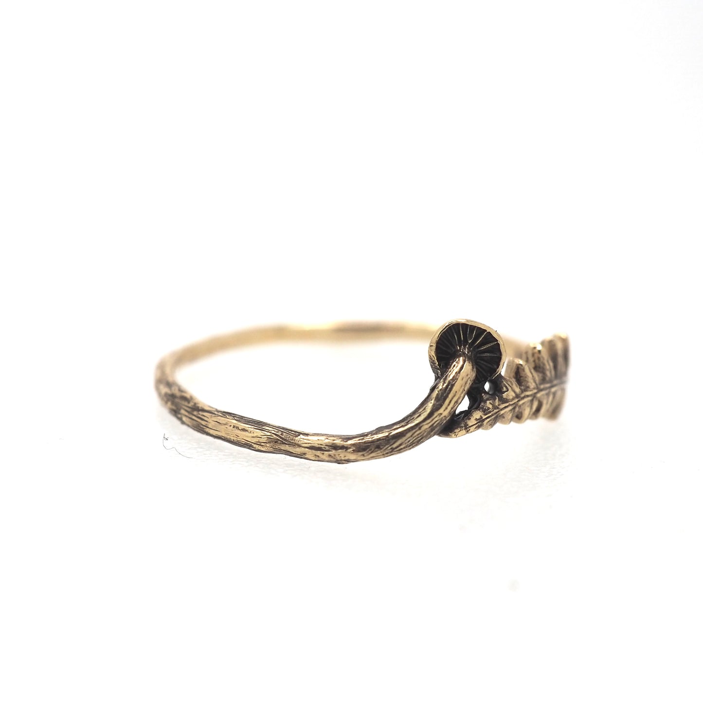 Fern and mushroom ring mini