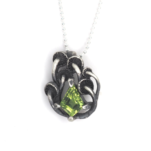 Mushroom and gemstone necklace