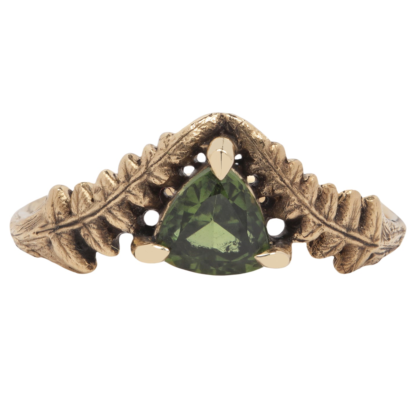 Timberline ring with green sapphire