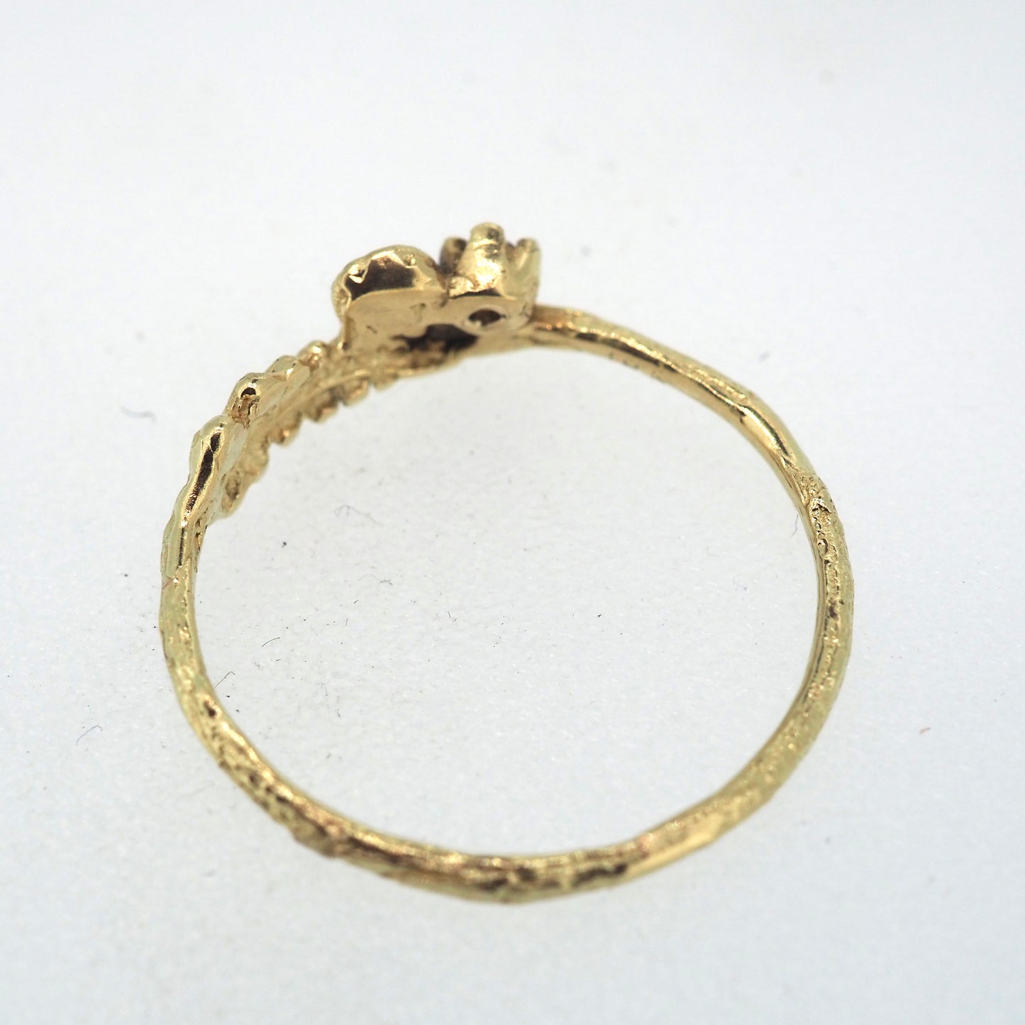 Mushroom and fern gemstone ring small