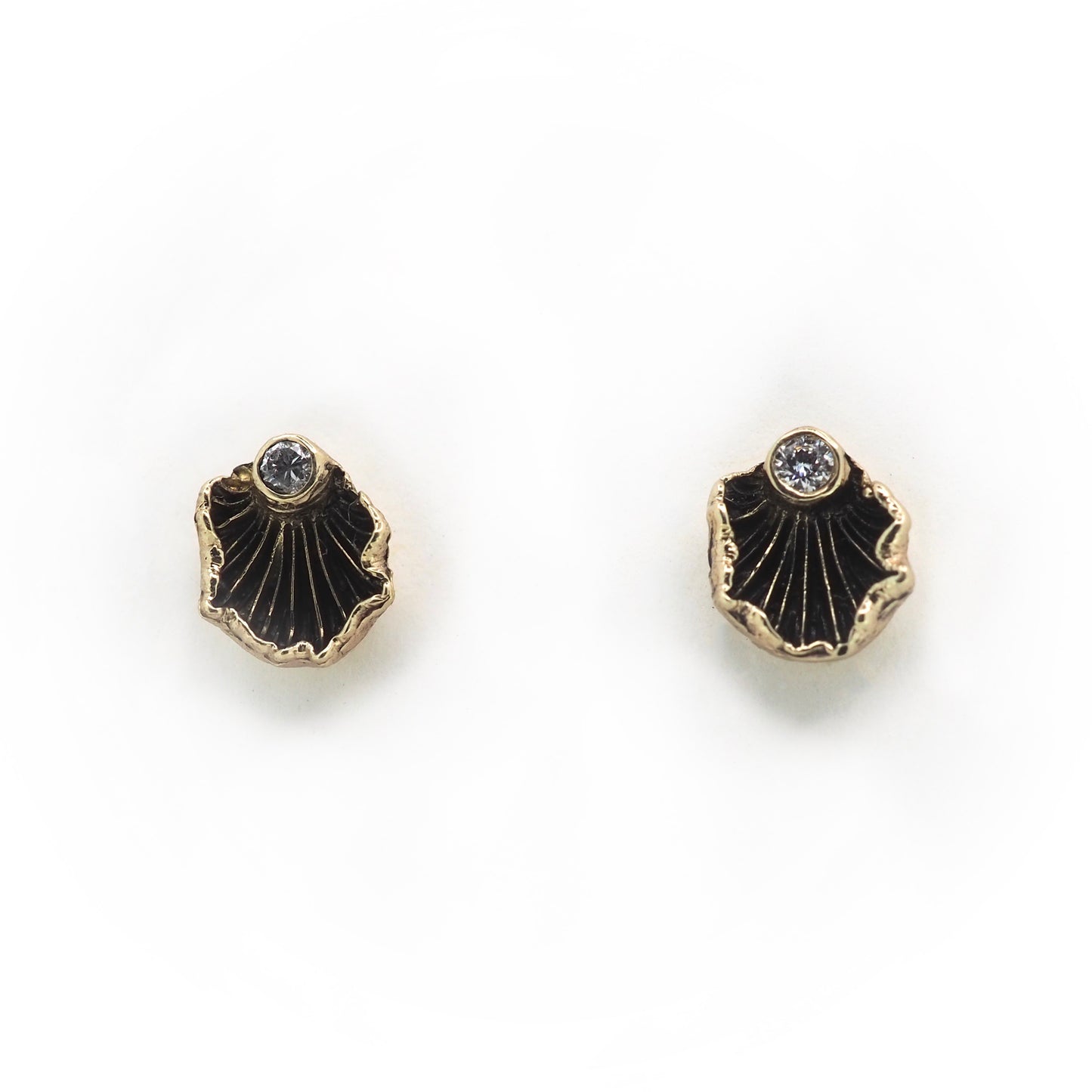 Oyster mushroom stud earrings