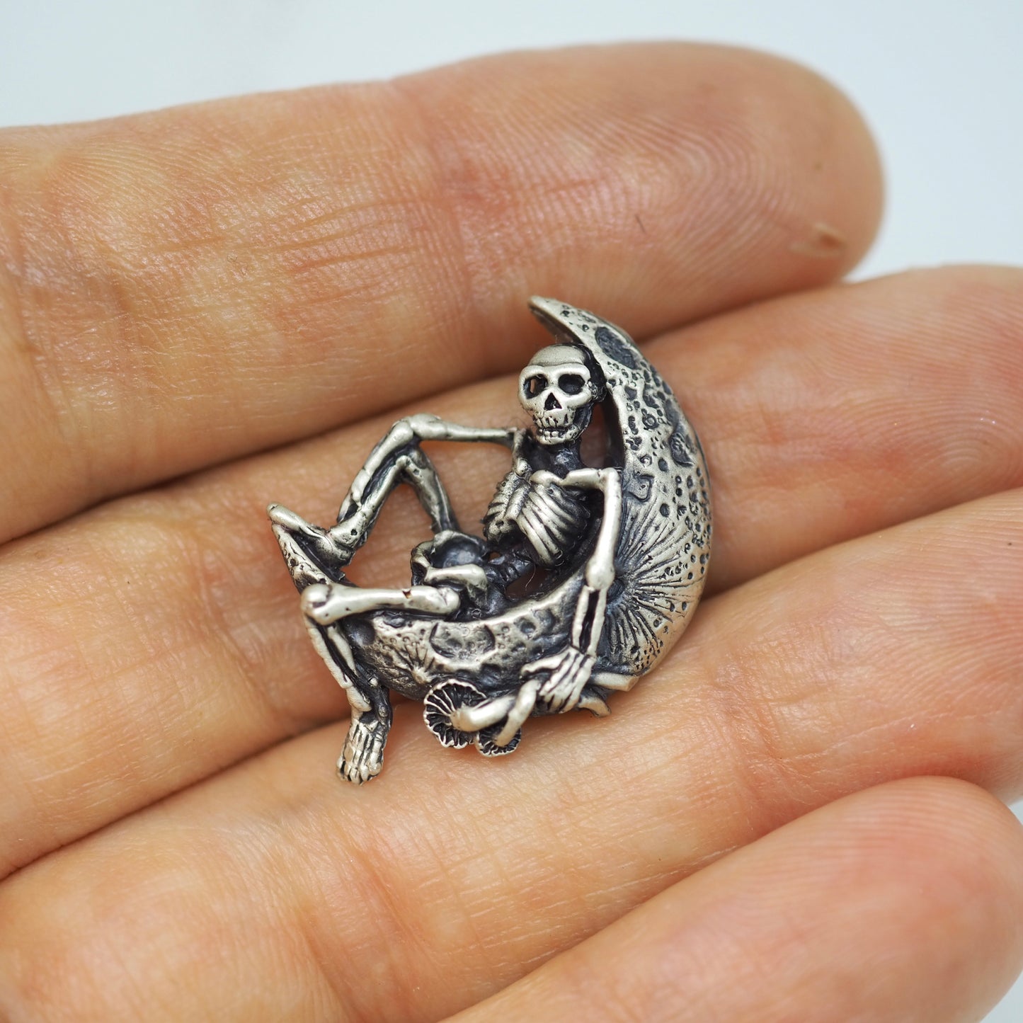 Skeleton in the moon necklace