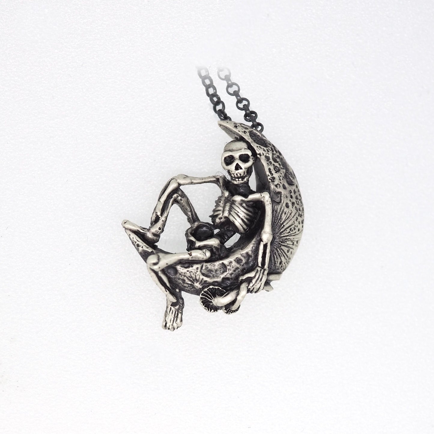 Skeleton in the moon necklace