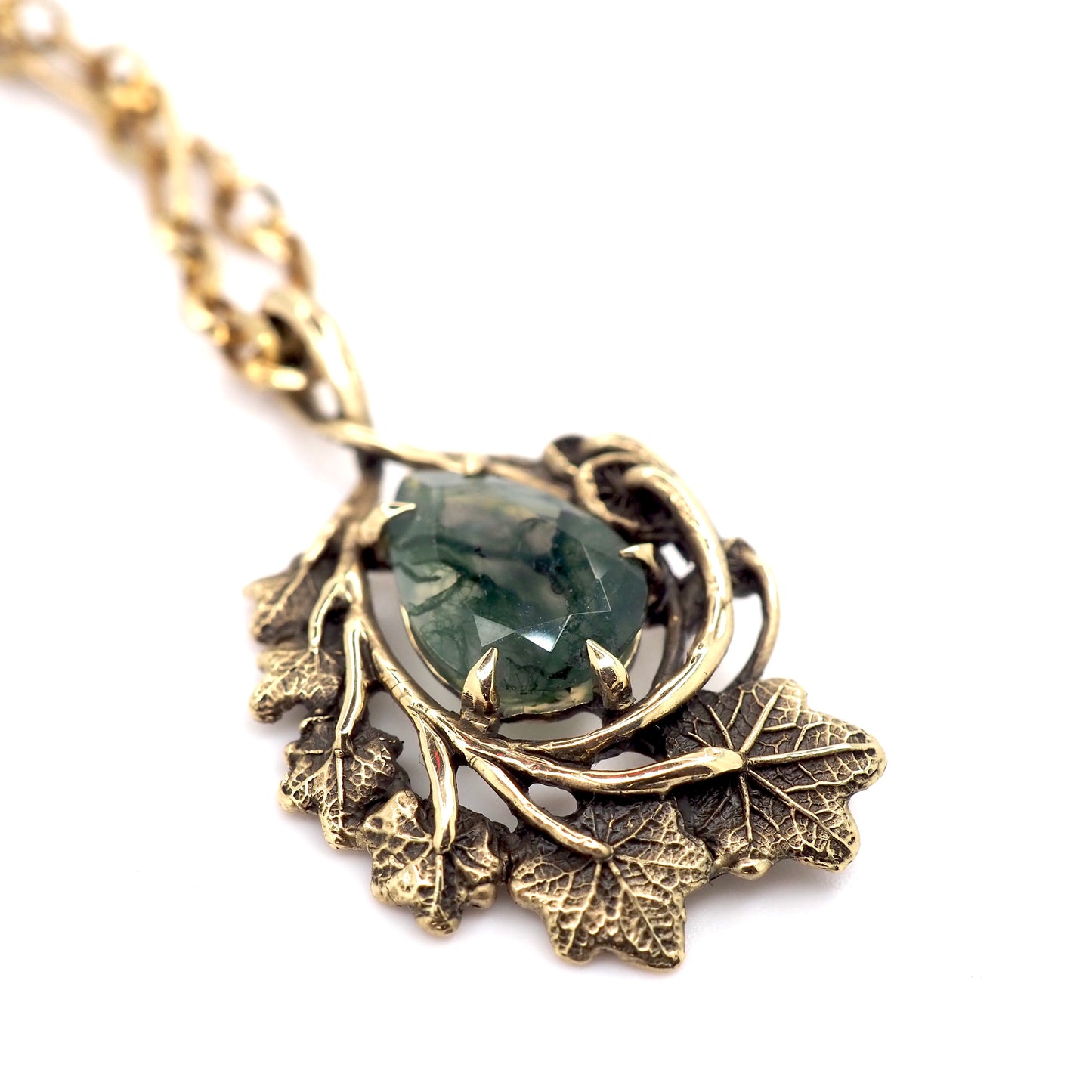 Framed Moss agate pendant
