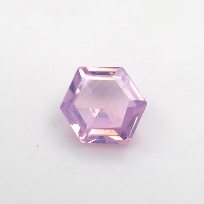 Milky pink sapphire hexagon .5ct