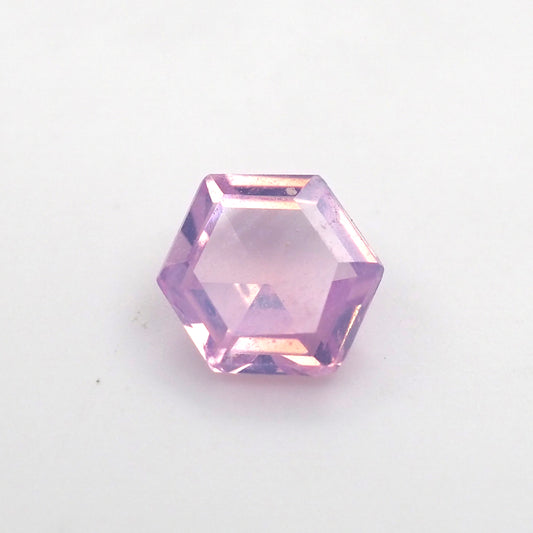 Milky pink sapphire hexagon .5ct