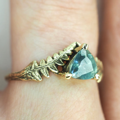 Timberline ring with teal sapphire
