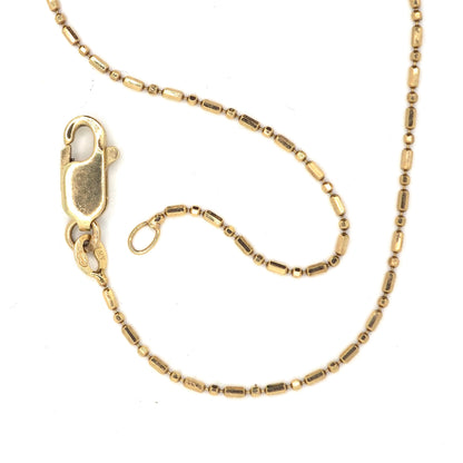 14k gold faceted bead and bar chain