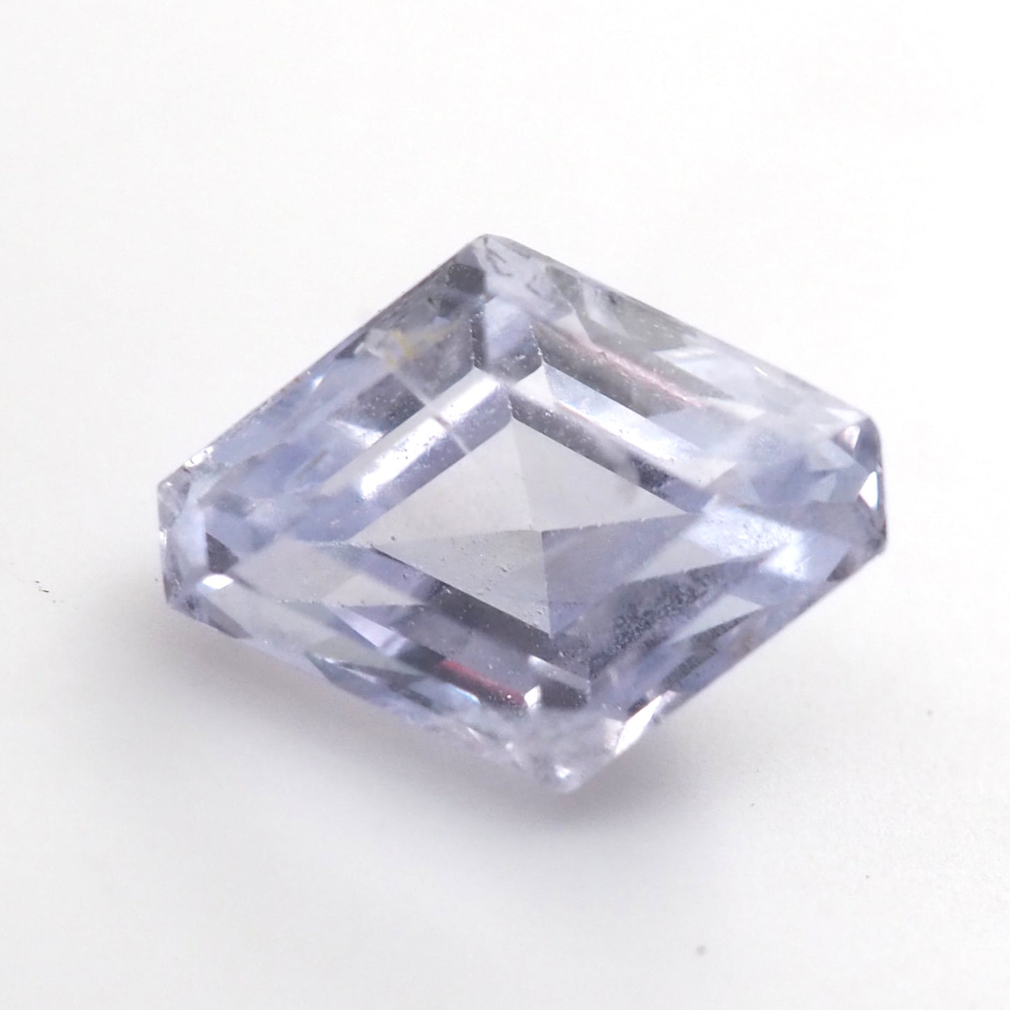 Lilac sapphire lozenge step cut .98ct