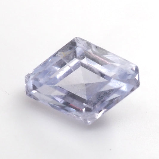 Lilac sapphire lozenge step cut .98ct