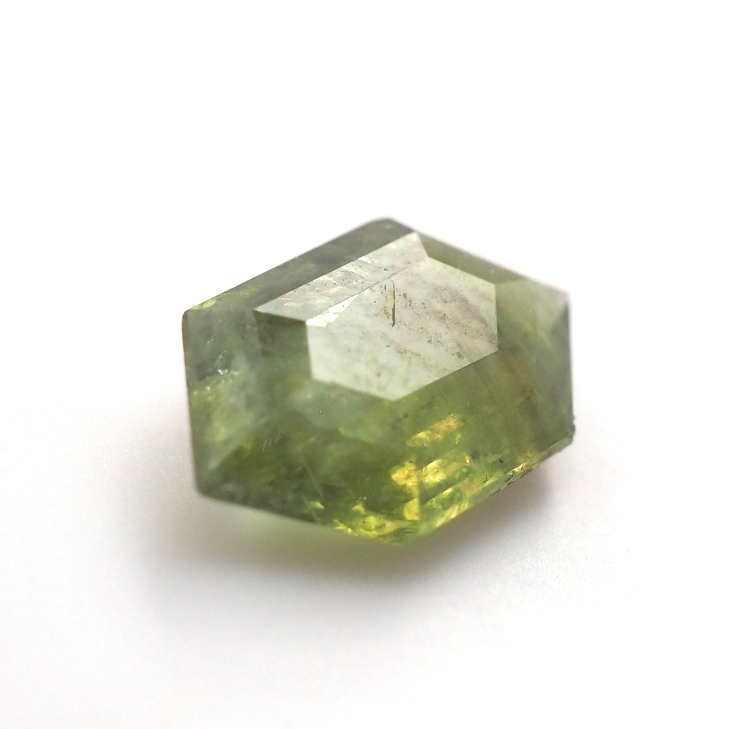 Green sapphire hexagon .61ct