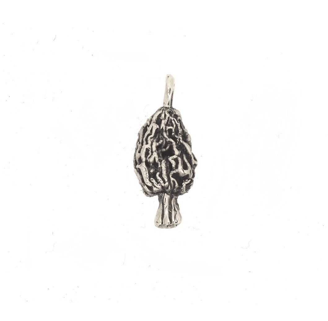 Morel mushroom necklace