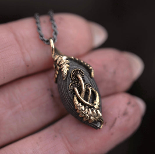 Cinder mushroom pendant