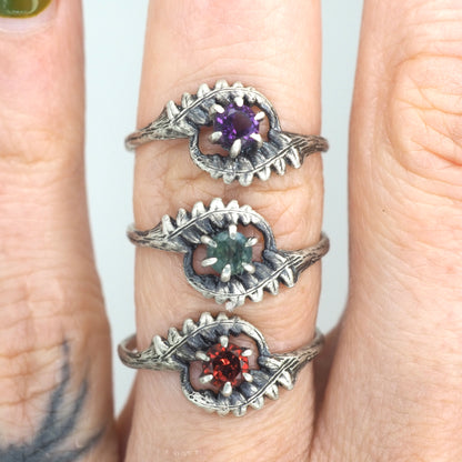Fernfinity and gemstone ring