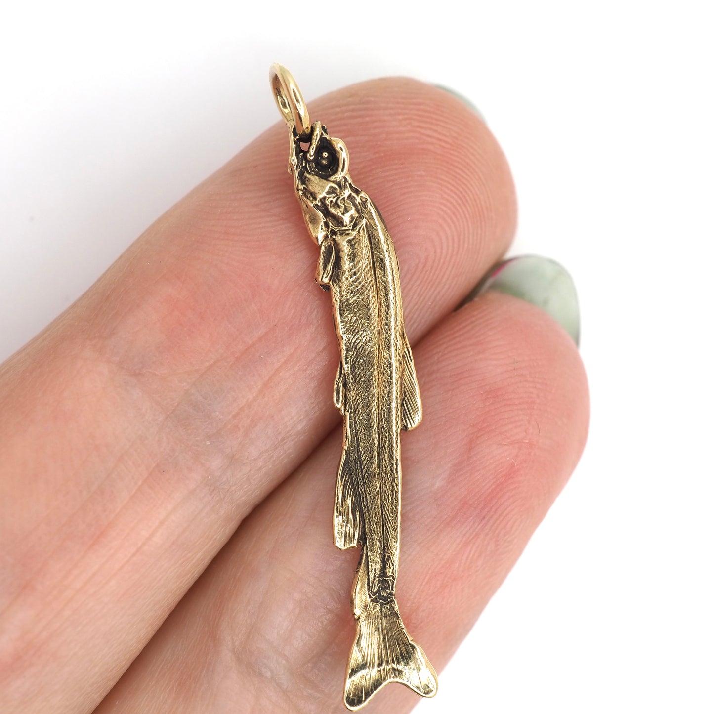 Creepy Fish charm gold