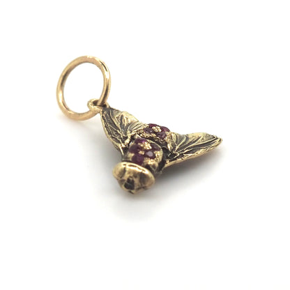 Fly charm with rubies