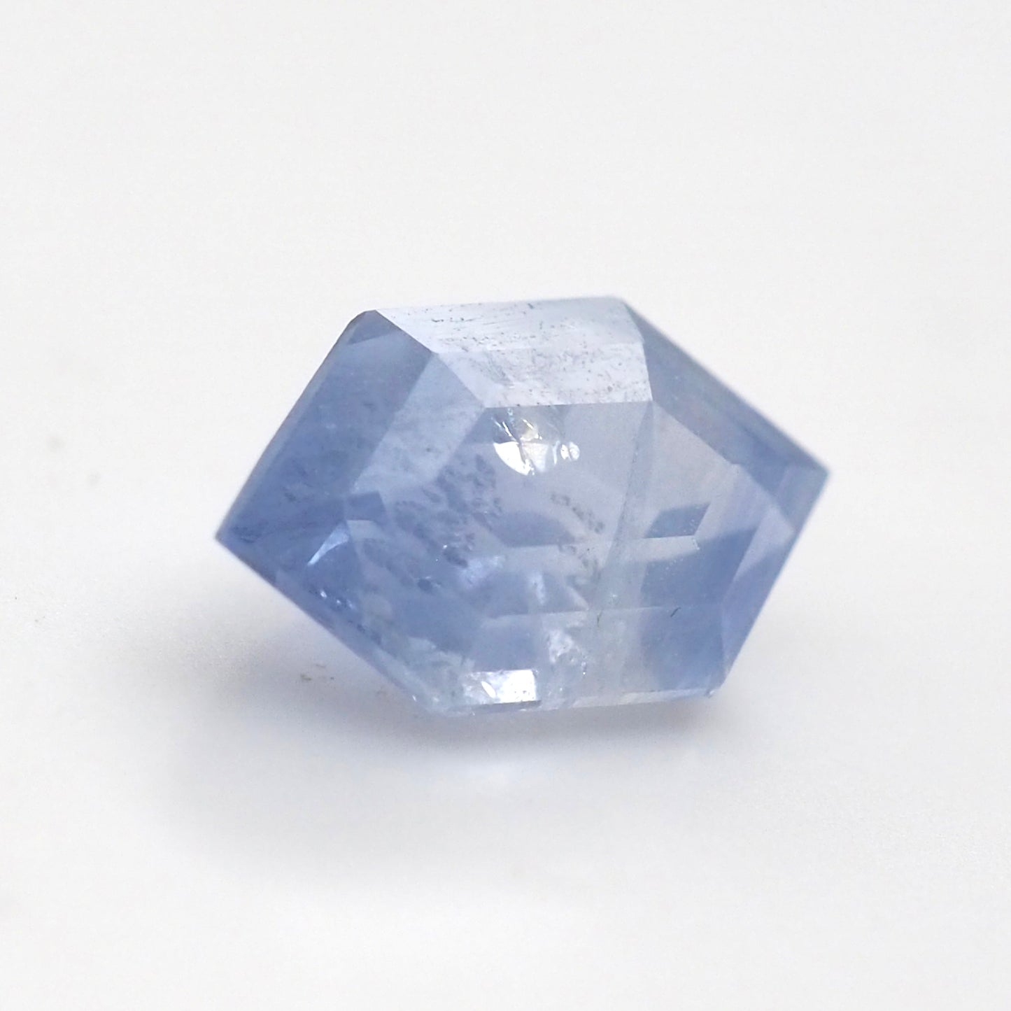 Milky blue sapphire hexagon step cut .82 ct