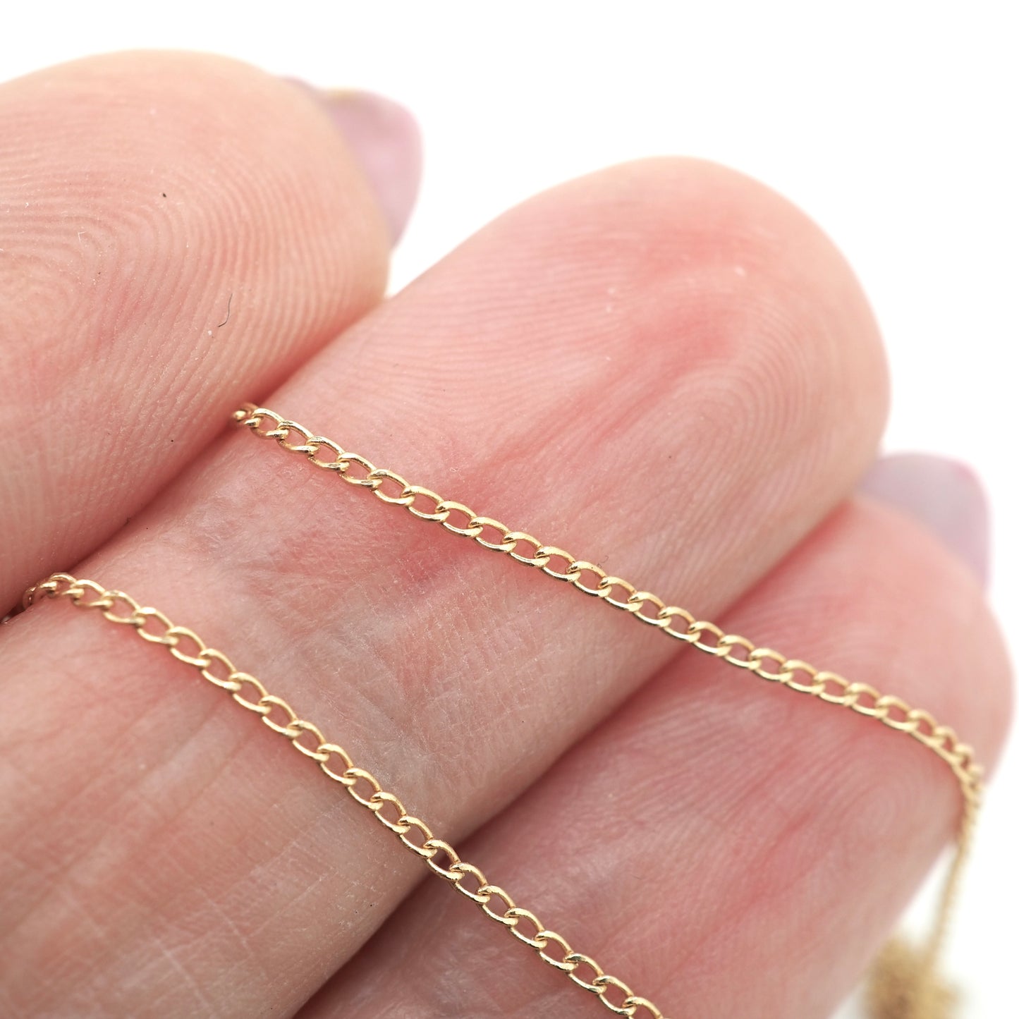 14k gold curb chain