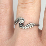 Swirly fern and skull ring