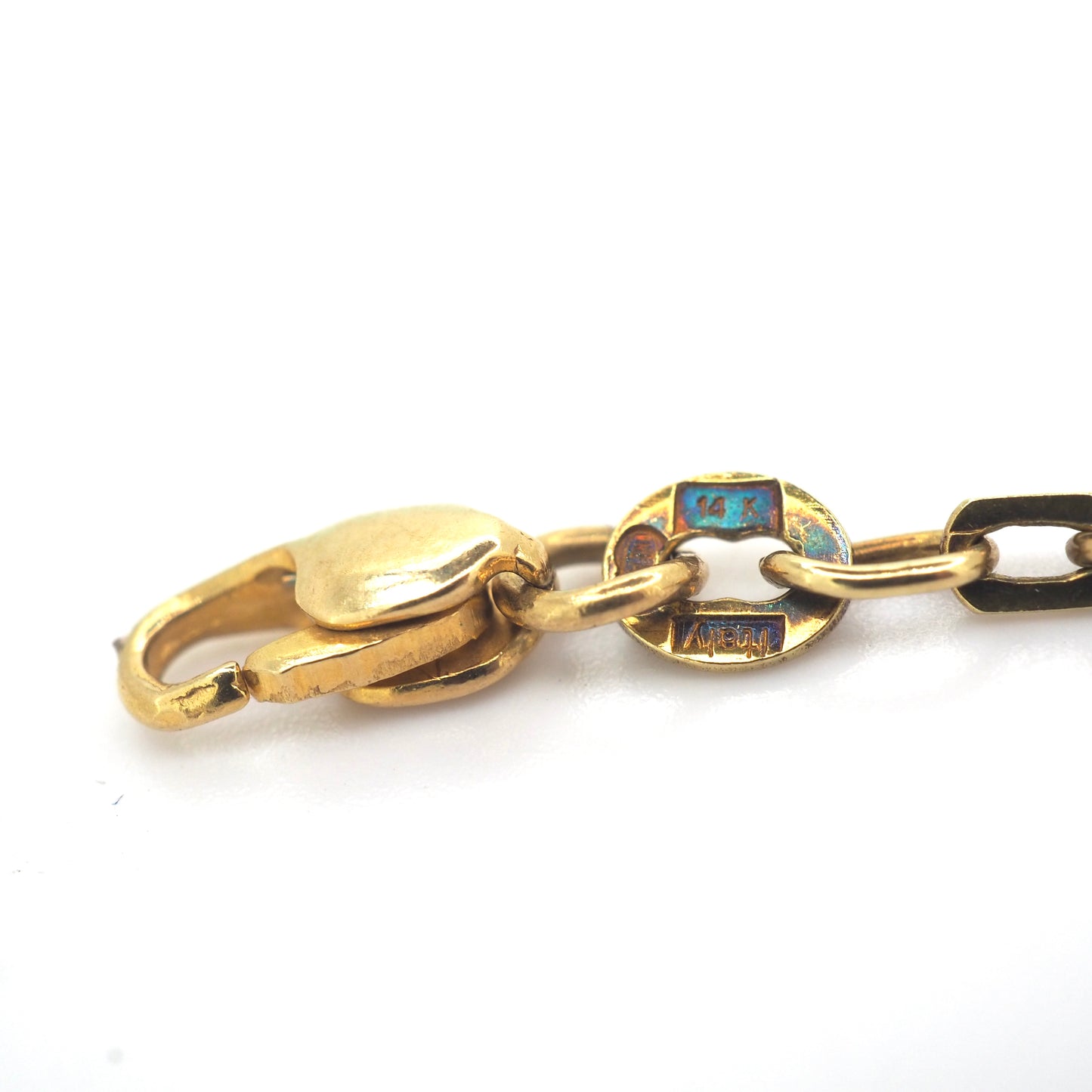 14k gold faceted rectangle cable chain
