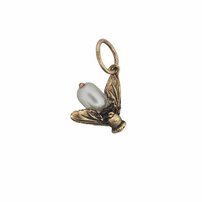 Fly charm with pearl