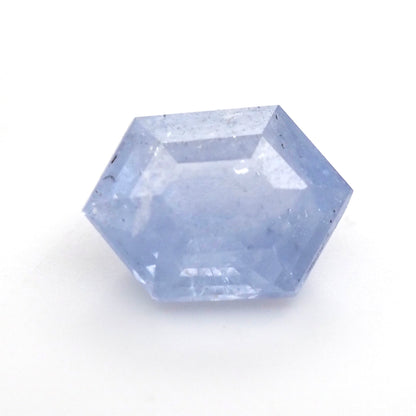 Milky blue sapphire hexagon step cut .78ct
