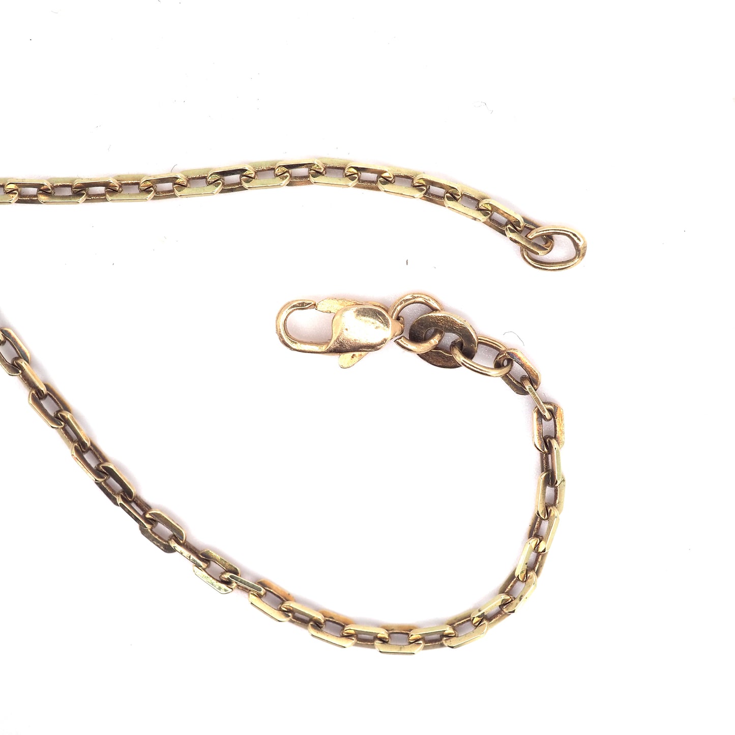 14k gold faceted rectangle cable chain