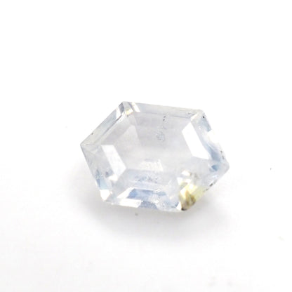 Milky white sapphire hexagon step cut .55ct