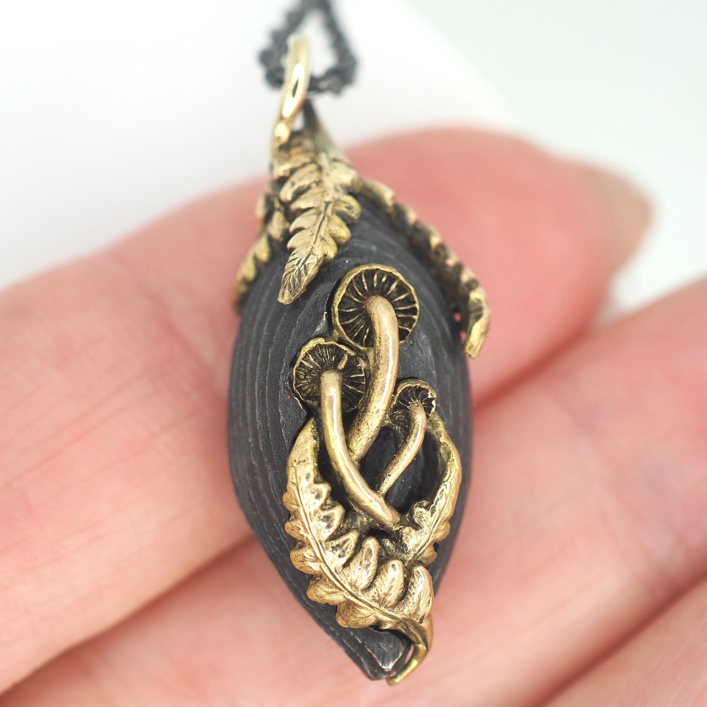 Cinder mushroom pendant