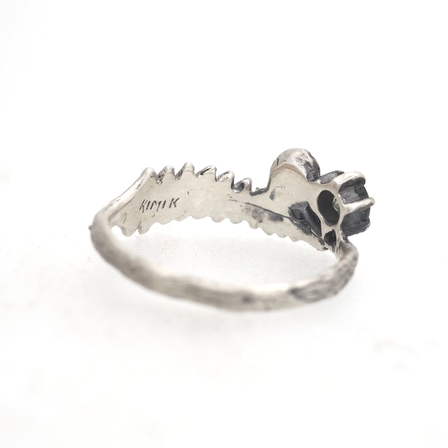 mushroom fern and gemstone ring