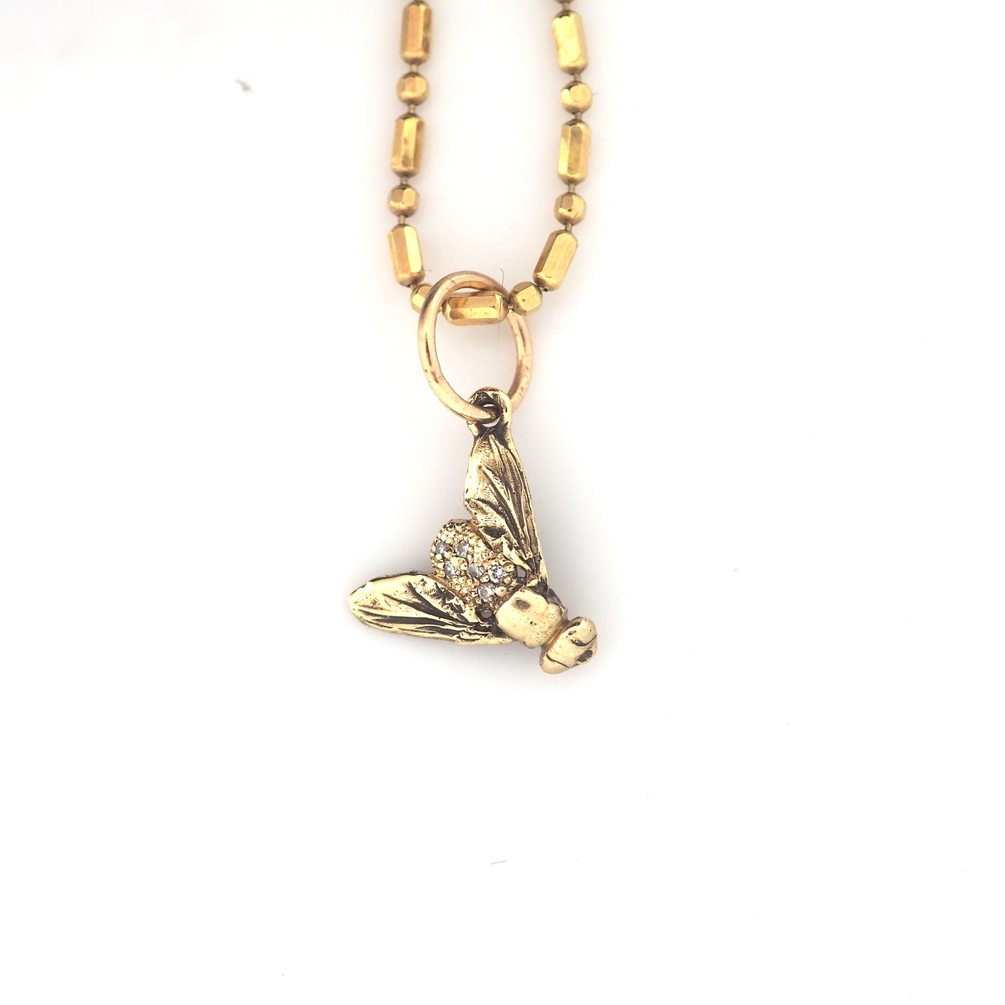 Fly charm with diamonds small