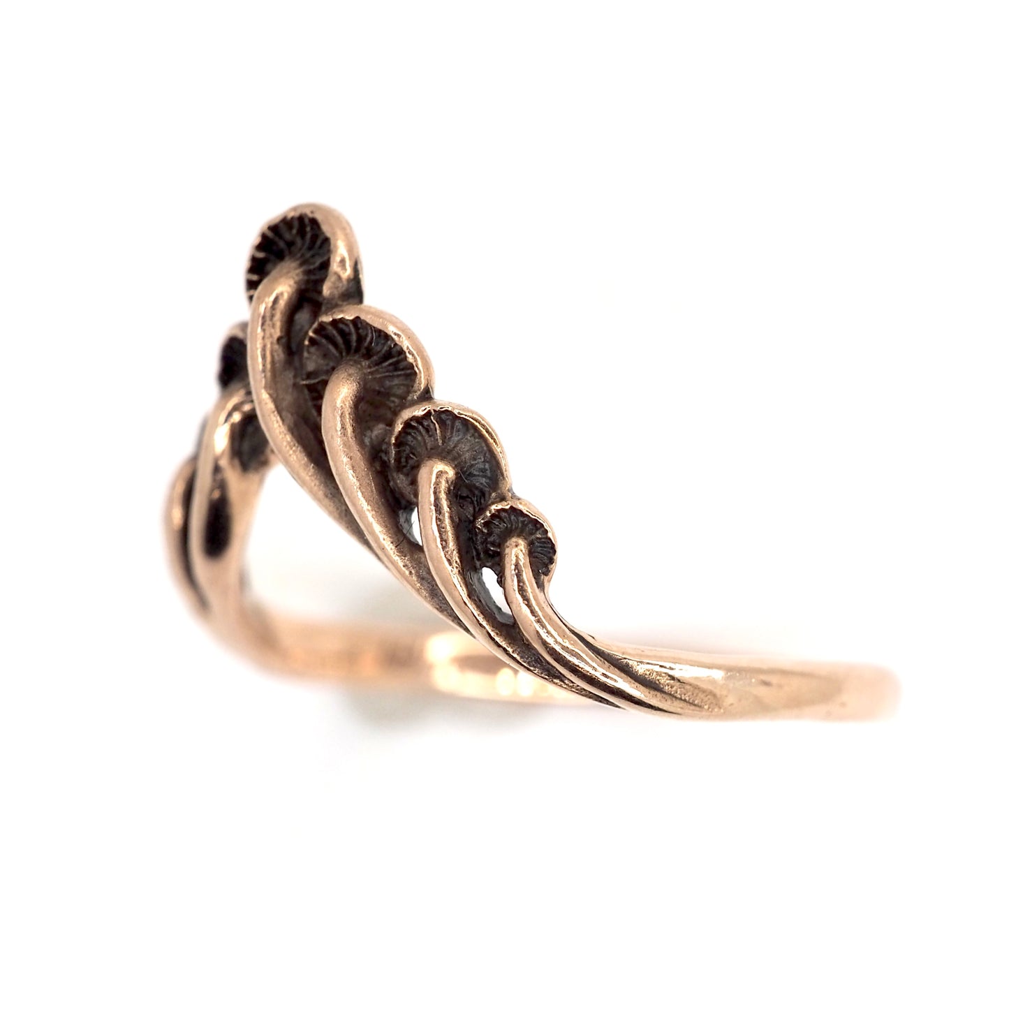 Mushroom crown ring gold