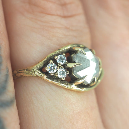 Caldera ring with 1 ct salt and pepper diamond