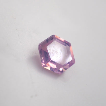 Milky pink sapphire hexagon .5ct