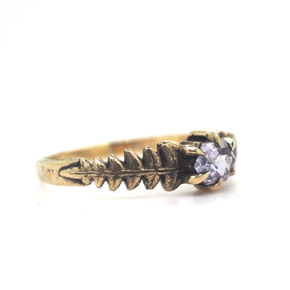 Fern band with pastel lilac sapphire
