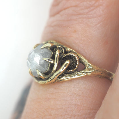 Caldera ring with 1 ct salt and pepper diamond