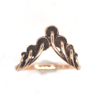 Mushroom crown ring gold