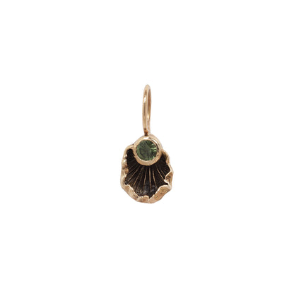 Oyster mushroom charm with round stone