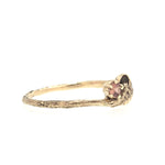 Mushroom fern ring with pink sapphire for G