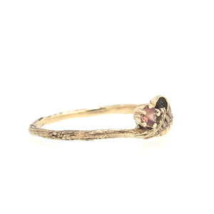 Mushroom fern ring with pink sapphire for G