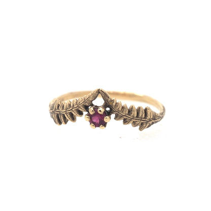 Lady Fern ring with gemstone