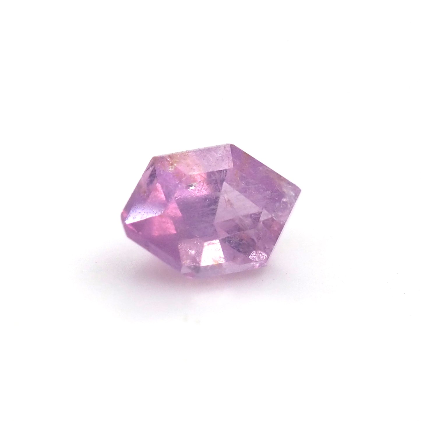 Milky pink sapphire hexagon .37ct