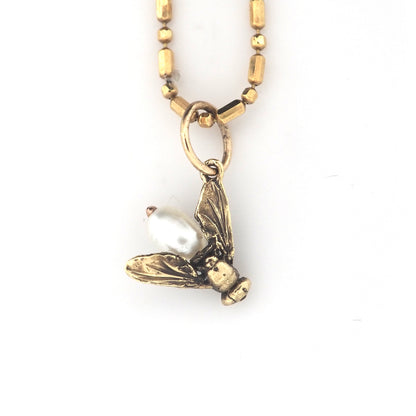 Fly charm with pearl