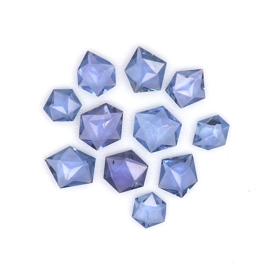 Blue Montana sapphire yogo geo cut smalls