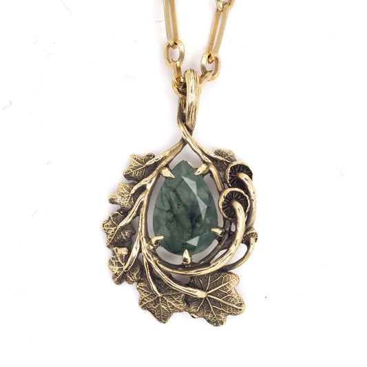 Framed Moss agate pendant