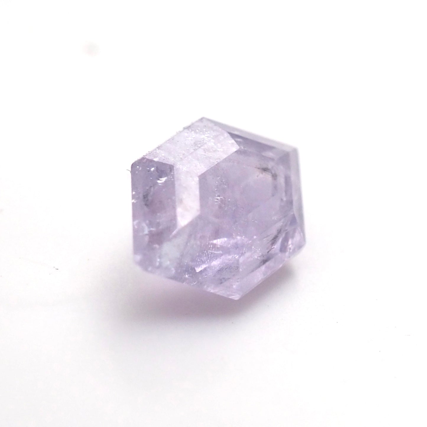 Milky lilac sapphire hexagon step cut .53 ct