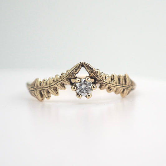 Lady Fern ring with gemstone