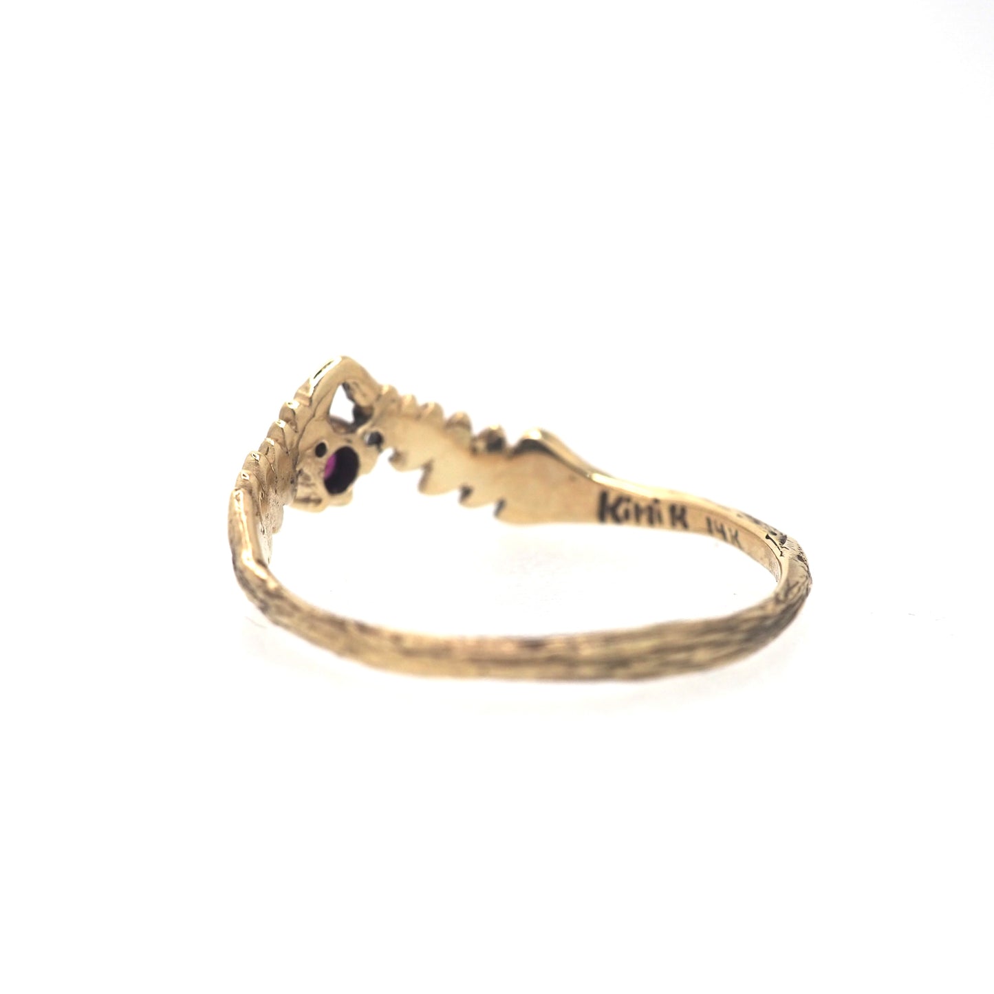 Lady Fern ring with gemstone