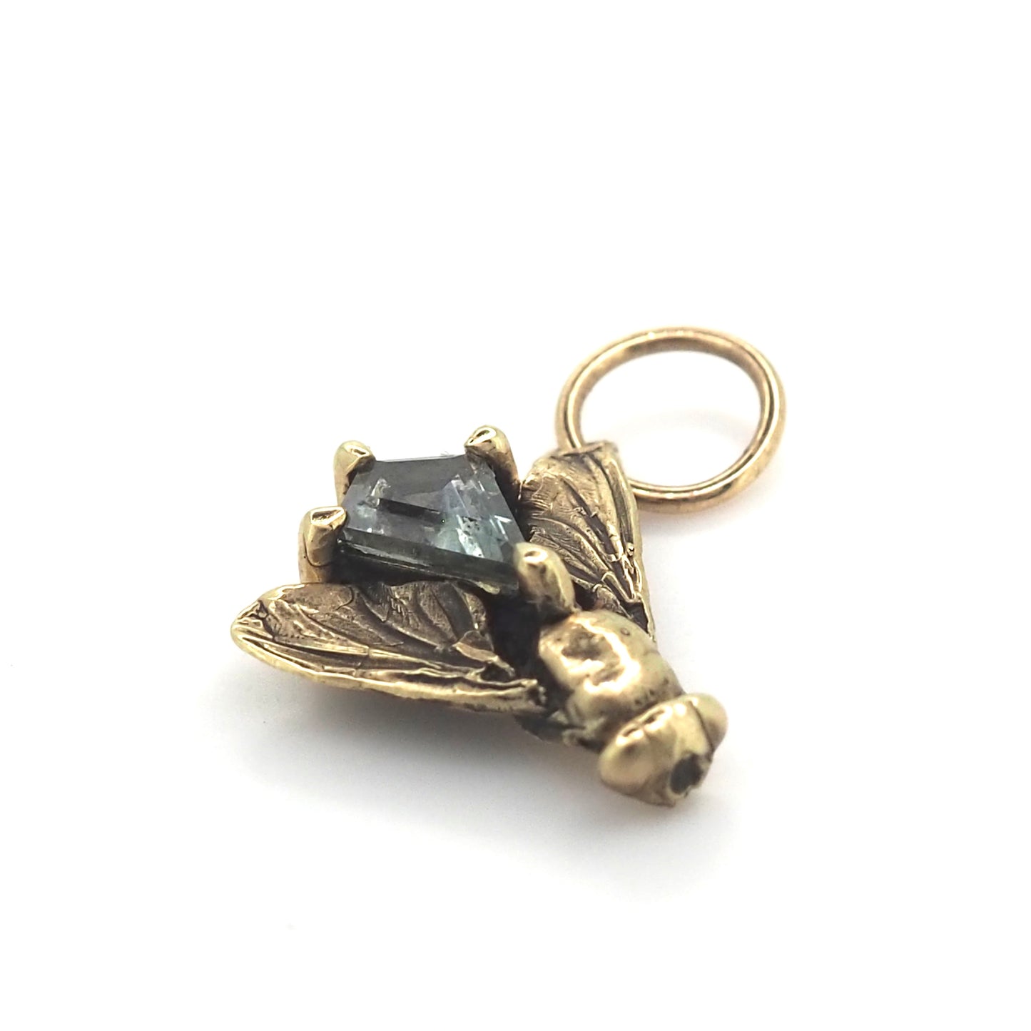 Fly charm with Montana sapphire