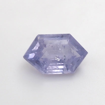 Milky lilac sapphire hexagon step cut .6ct